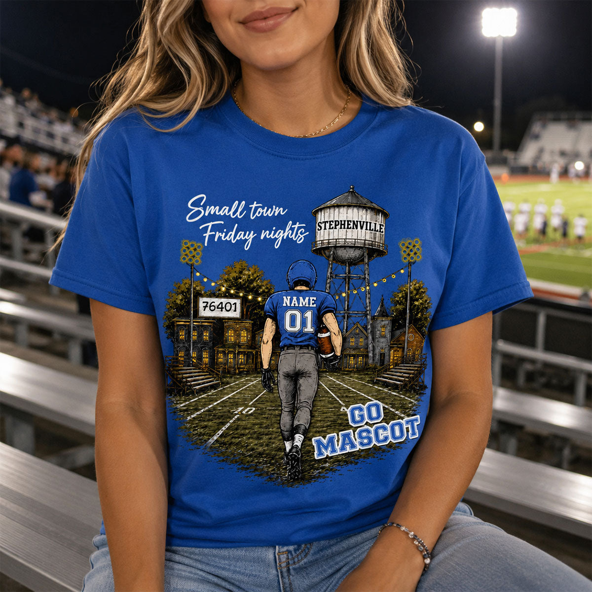 Custom Town Name & Zip Code - Personalized Shirt - Game Day Fall Shirt for Football Mom, Football Mama