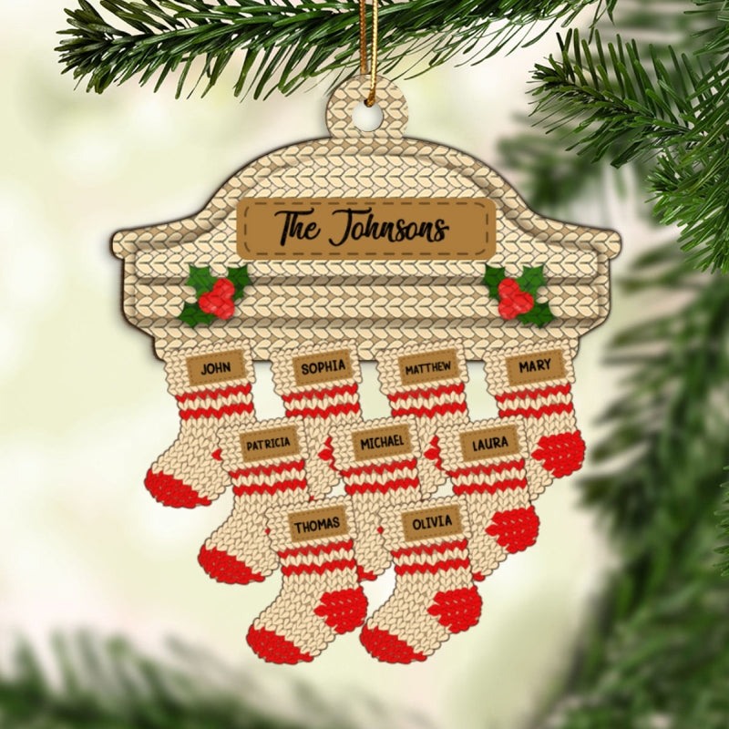 2024 Family Name Stocking Personalized Wooden Ornament