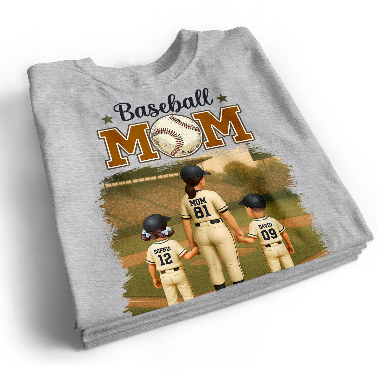 Retro Vintage Baseball Mom Personalized Shirt