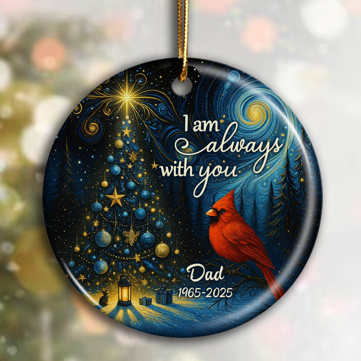 I Am Always With You Starry Night Personalized Ceramic Ornament, Memorial Remembrance Keepsake for Loved Ones