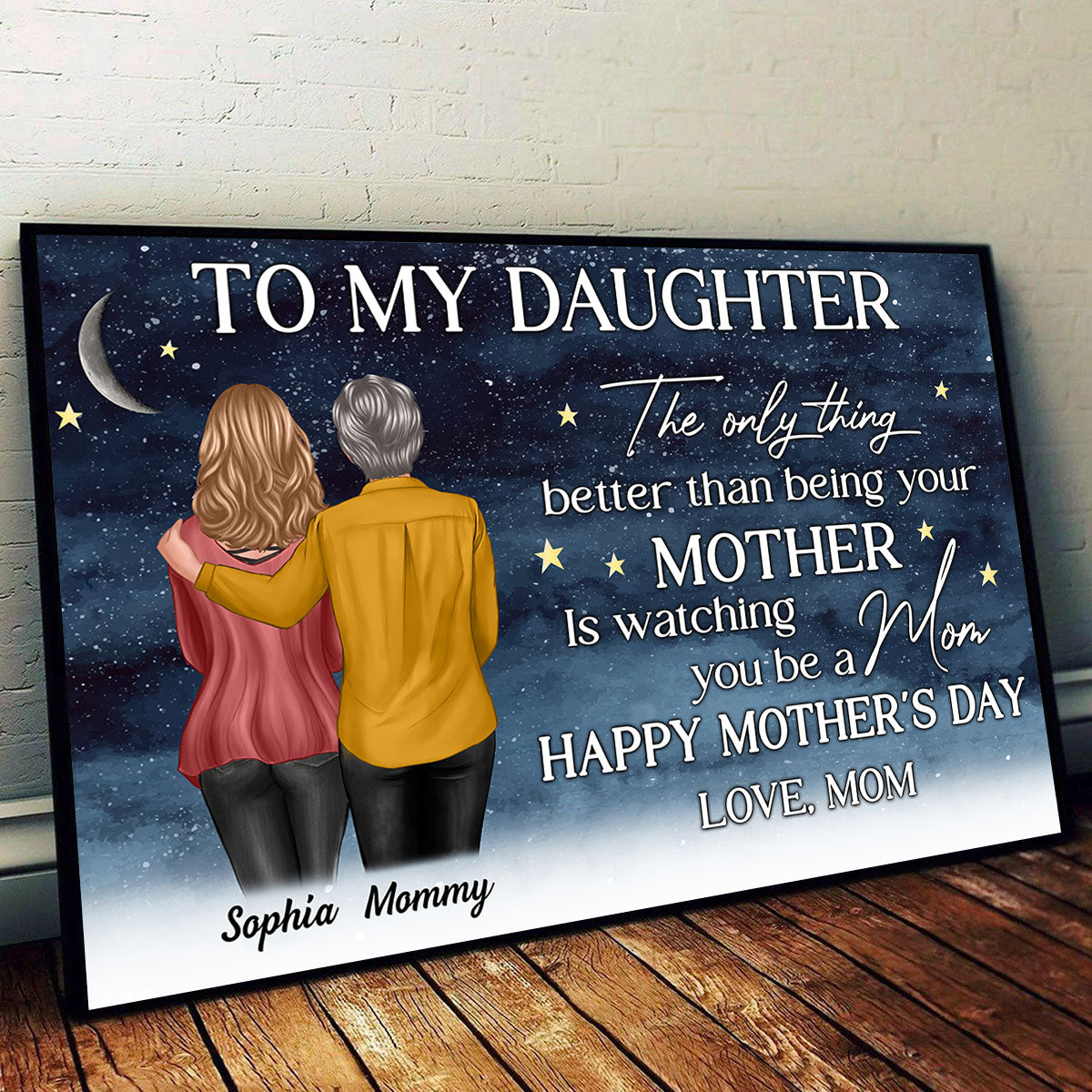 Starry Night To My Daughter From Mom Happy Mother's Day Personalized Poster, Heartfelt 2025 Gift For Daughter