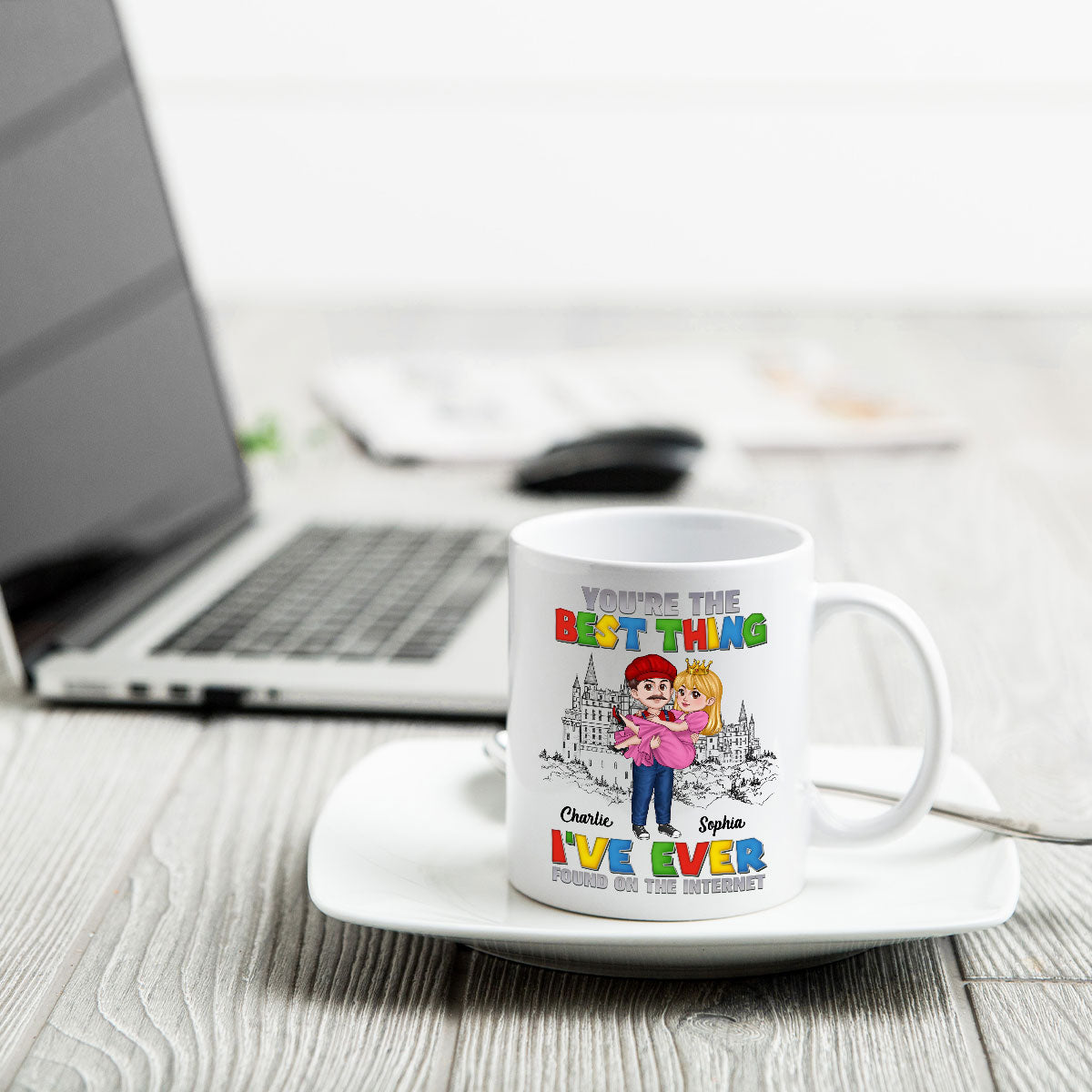 The Best Thing I‘ve Ever Found On The Internet Man Carrying Woman Cartoon Couple Personalized Coffee Mug