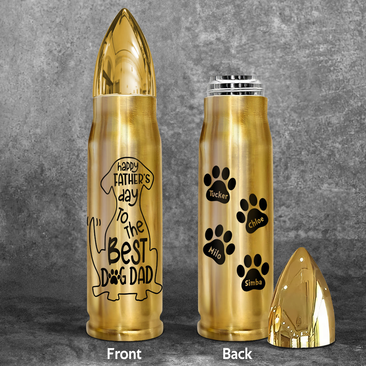 Happy Father‘s Day To The Best Dog Dad Personalized Bullet Tumbler