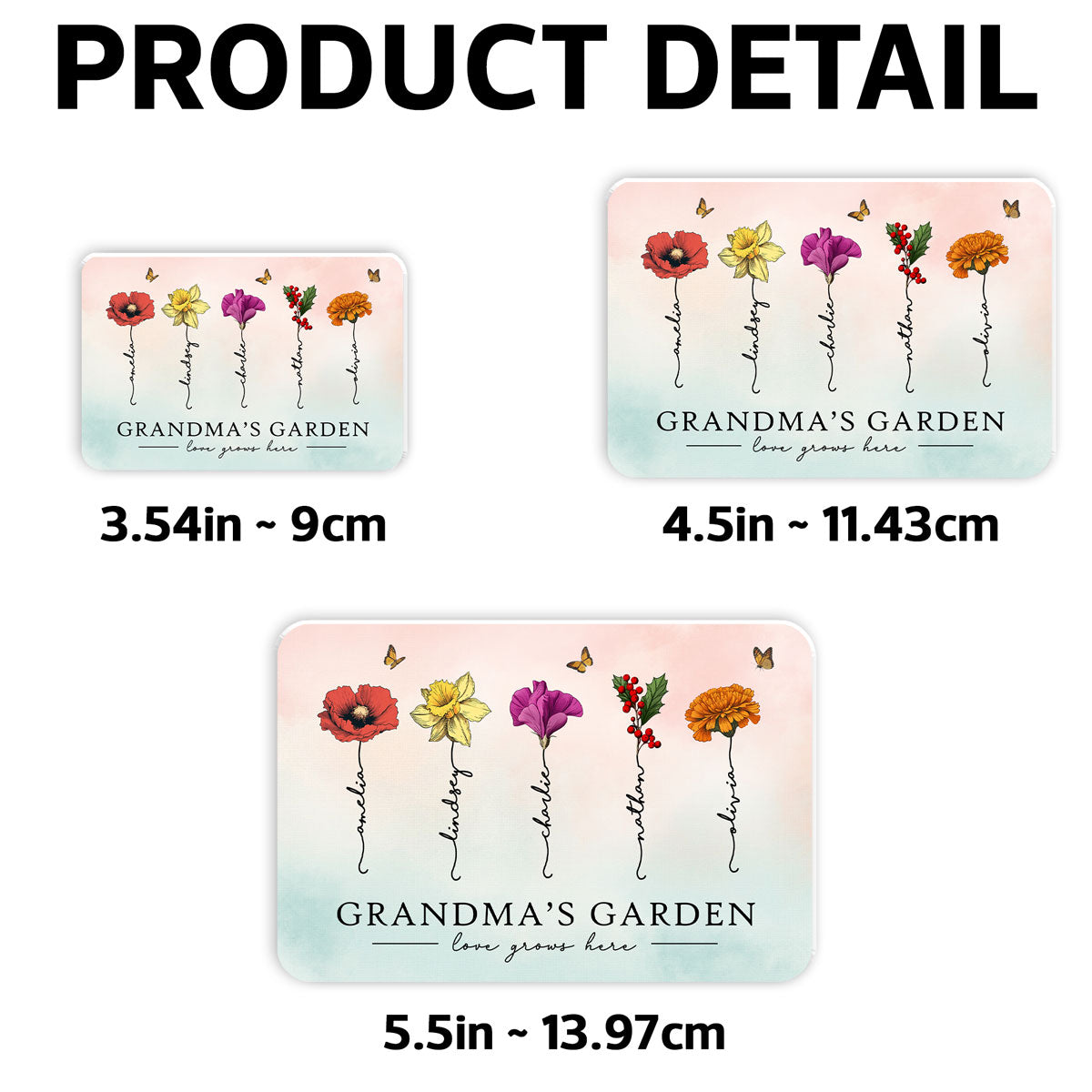 Grandma‘s Garden Beautiful Birth Month Flowers Gift For Grandma Mom Personalized Acrylic Fridge Magnet