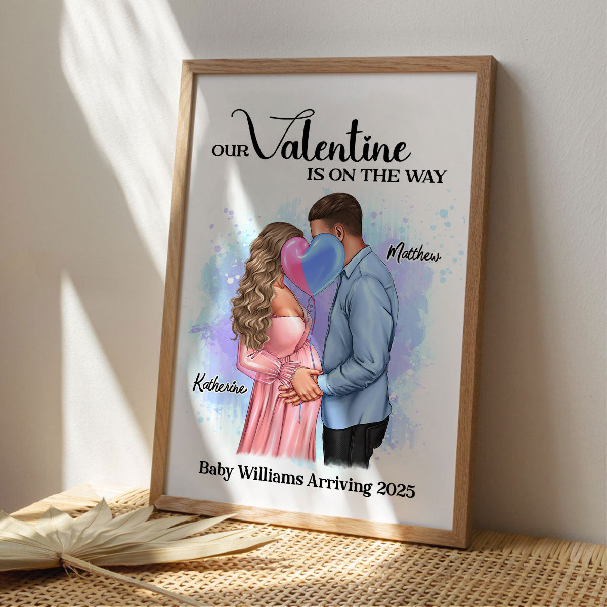 Kissing Couple, Expecting Parents, Pregnancy Couple Personalized Poster,  Gift, Pregnancy Announcement