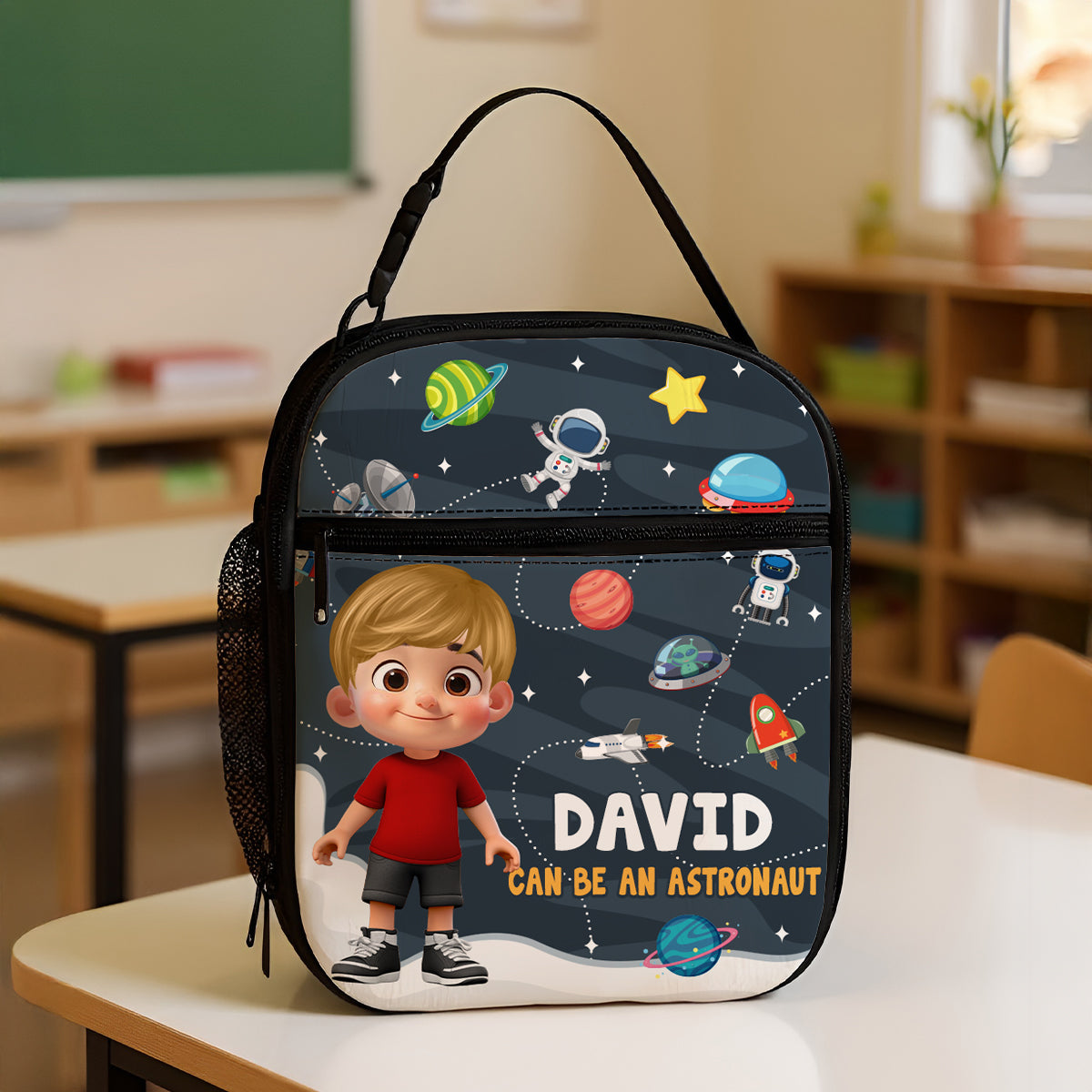 Cute Kid Can Be A Nurse, Astronaut, Firefighter, Teacher, Police,... Future Job Personalized Insulated Kid Lunch Bag, Back To School gift