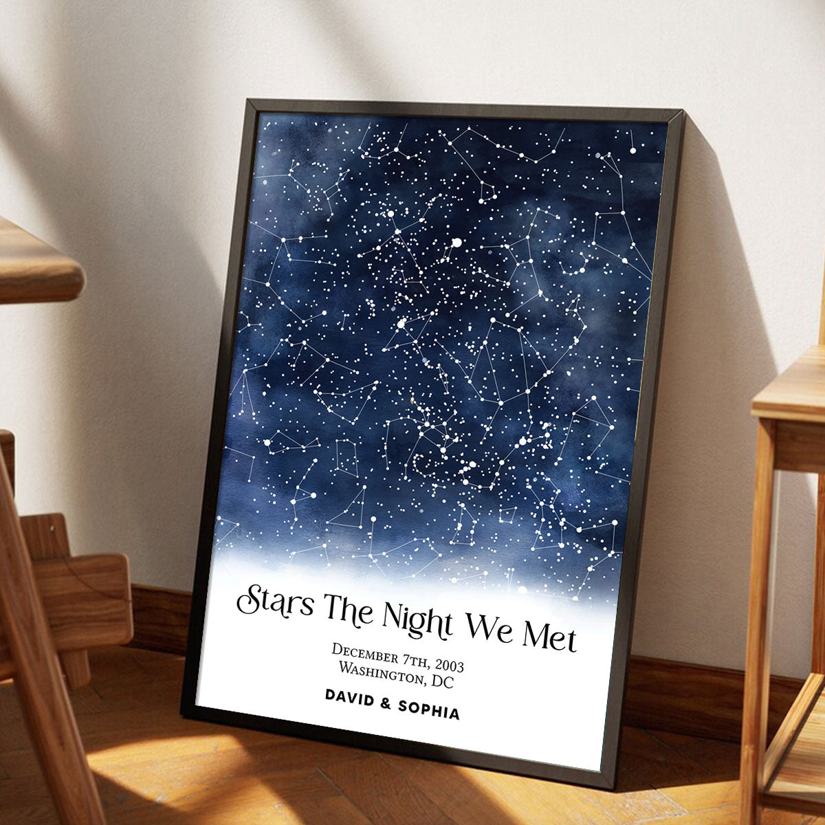 Stars The Night We Met, Unique Night Sky Map By Date & Location, Personalized Star Map Poster, Where It All Began Gift, Gift for him & for her