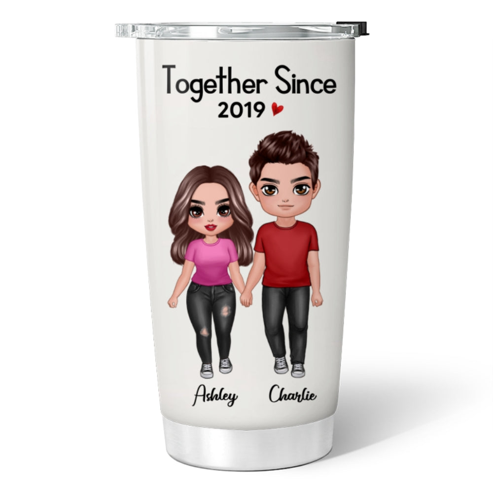 Doll Couple Standing Gift For Him For Her Personalized Tumbler