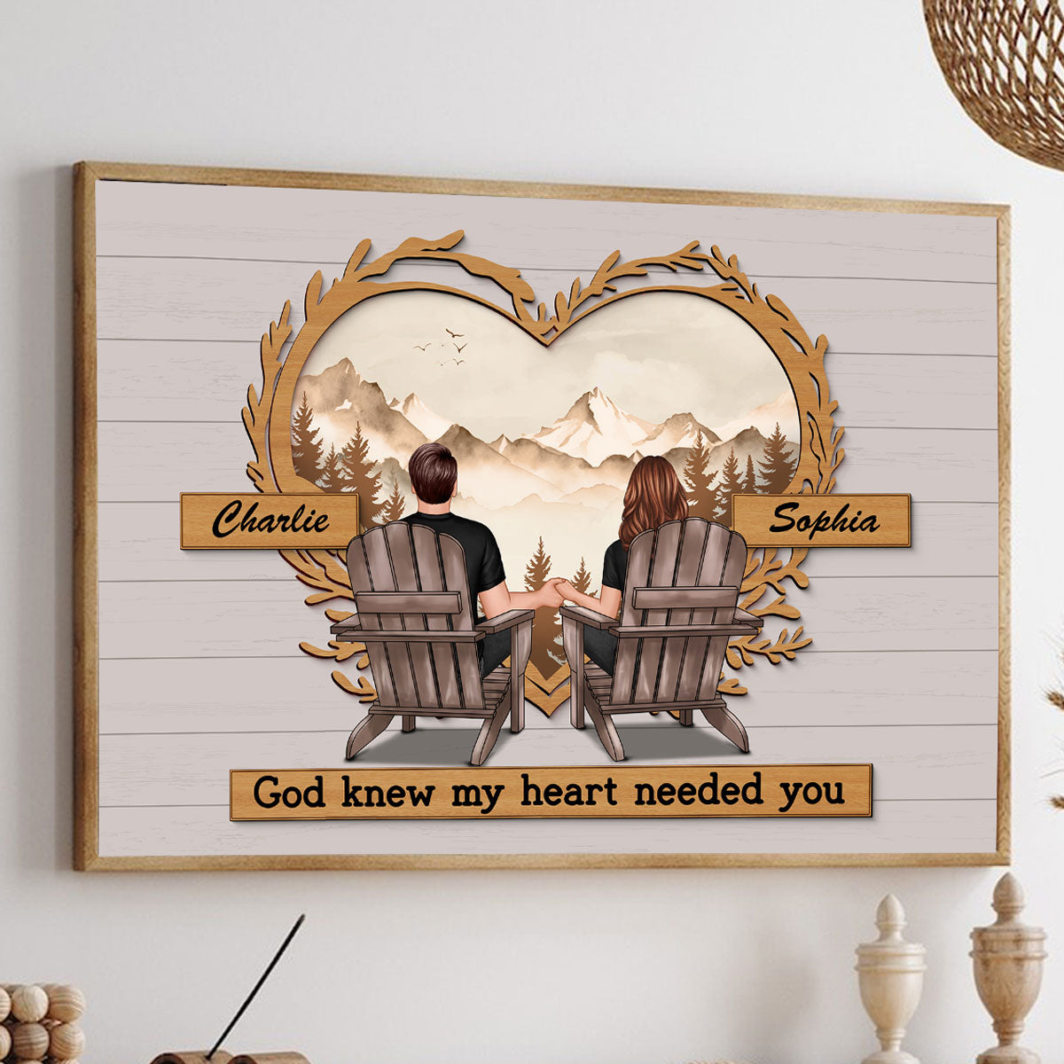 Vintage Style Couple Sitting Personalized Poster