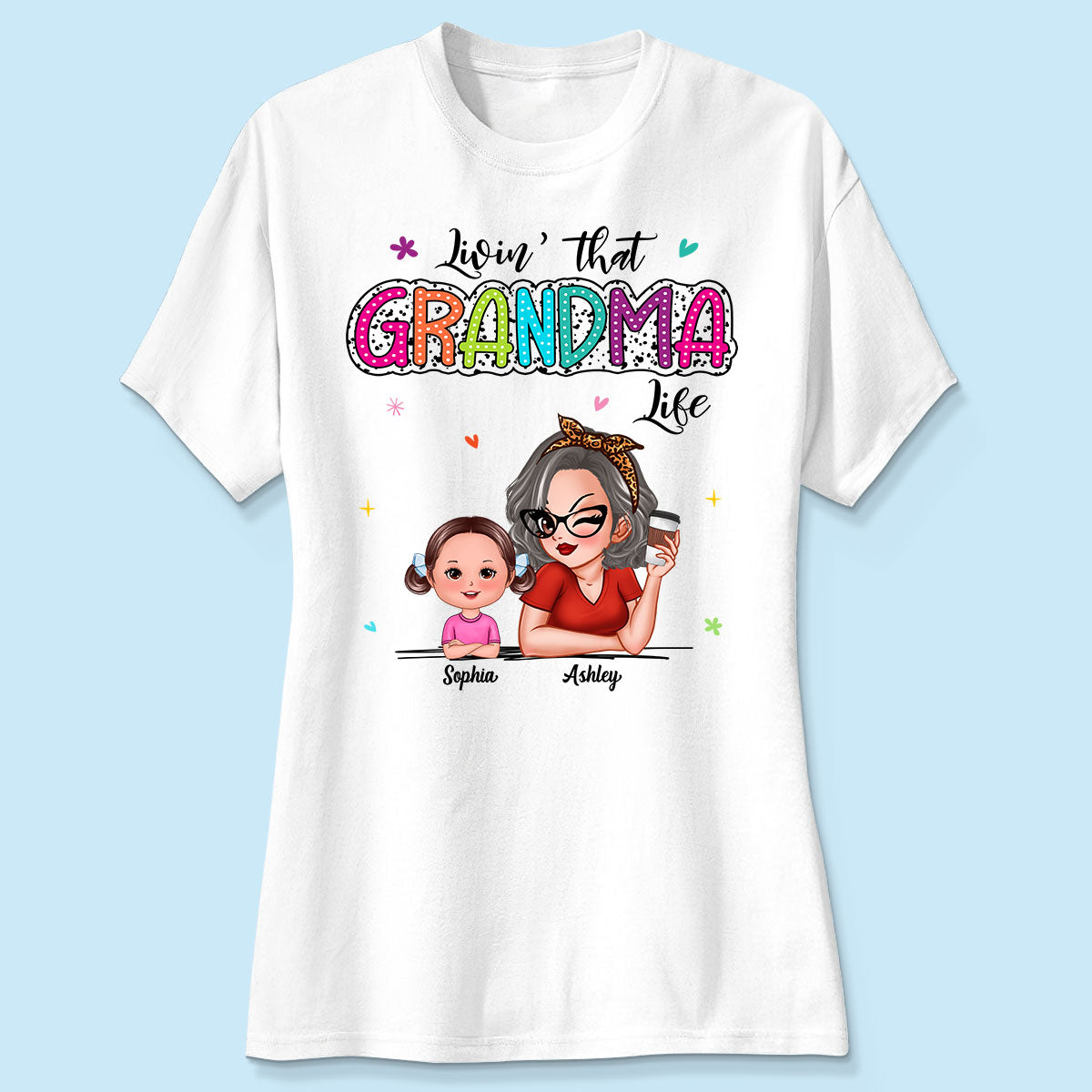 Livin' That Grandma Life Summer Vibe Dalmatian Dots Sassy Woman & Kids Personalized Shirt