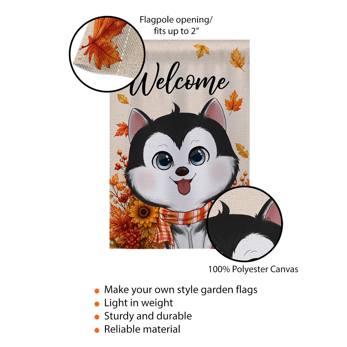 Cute Dogs Welcome - Personalized Garden Flag - Cozy Fall Decor for Dog Lovers