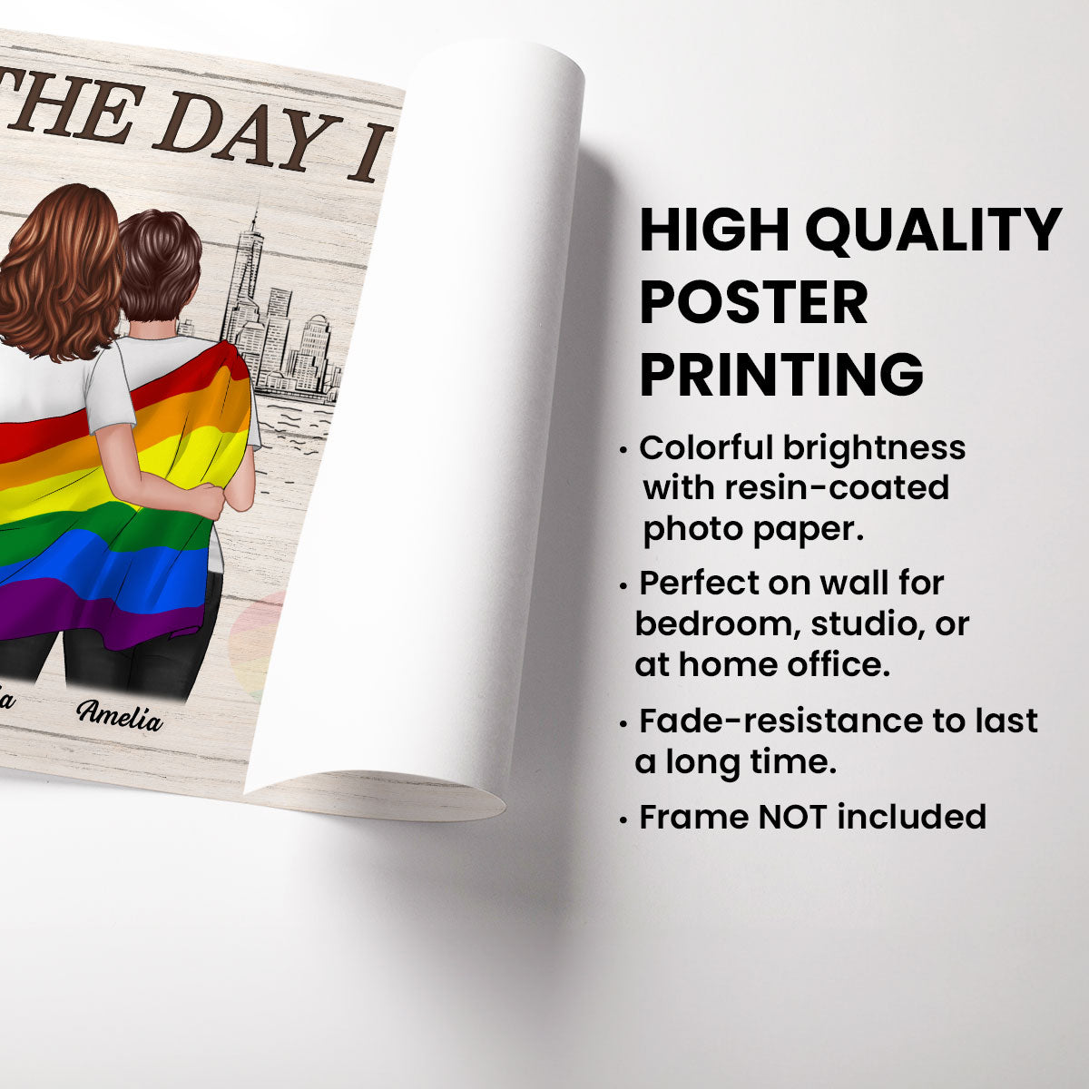 Pride Month LGBTQ+ Couple The Day I Met You Personalized Poster, Gift For Couple