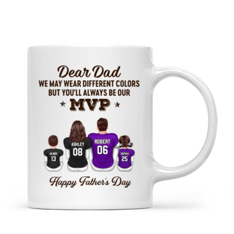 You'll Always Be My MVP Divided Funny Gift For American Football Dad Personalized Mug