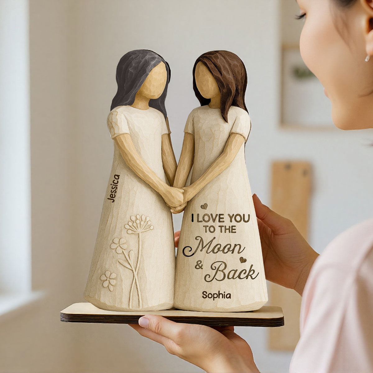 Always Need You Daughter & Mother 3D Effect Personalized Standing Wooden Plaque, Gift for Mom from Daughter