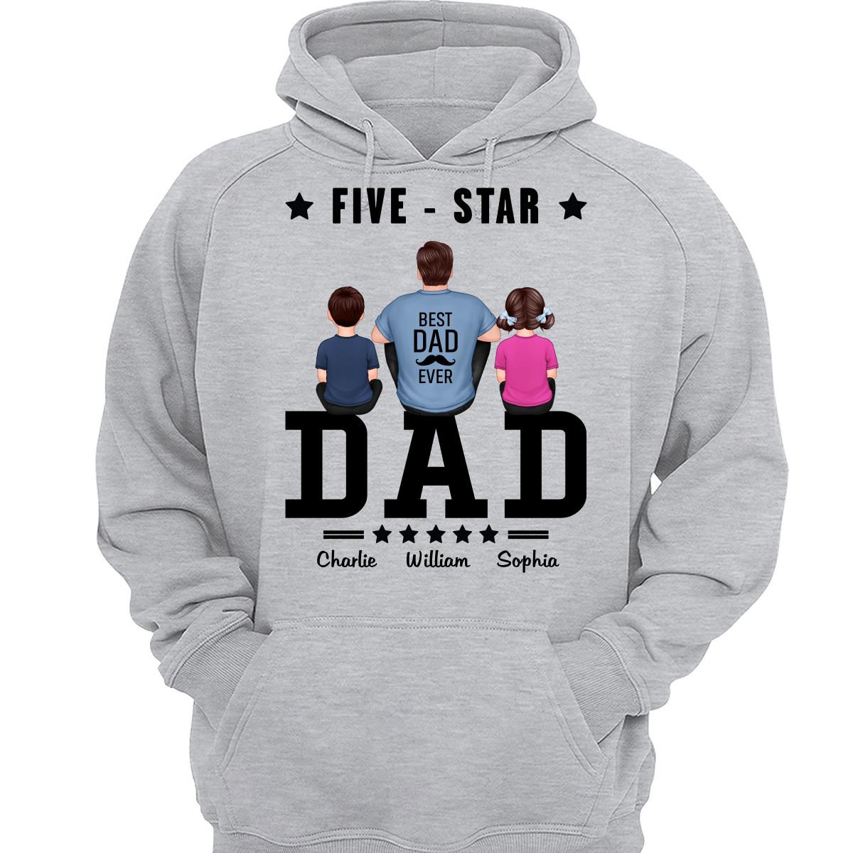 Five Star Dad Father‘s Day Gift Personalized Shirt
