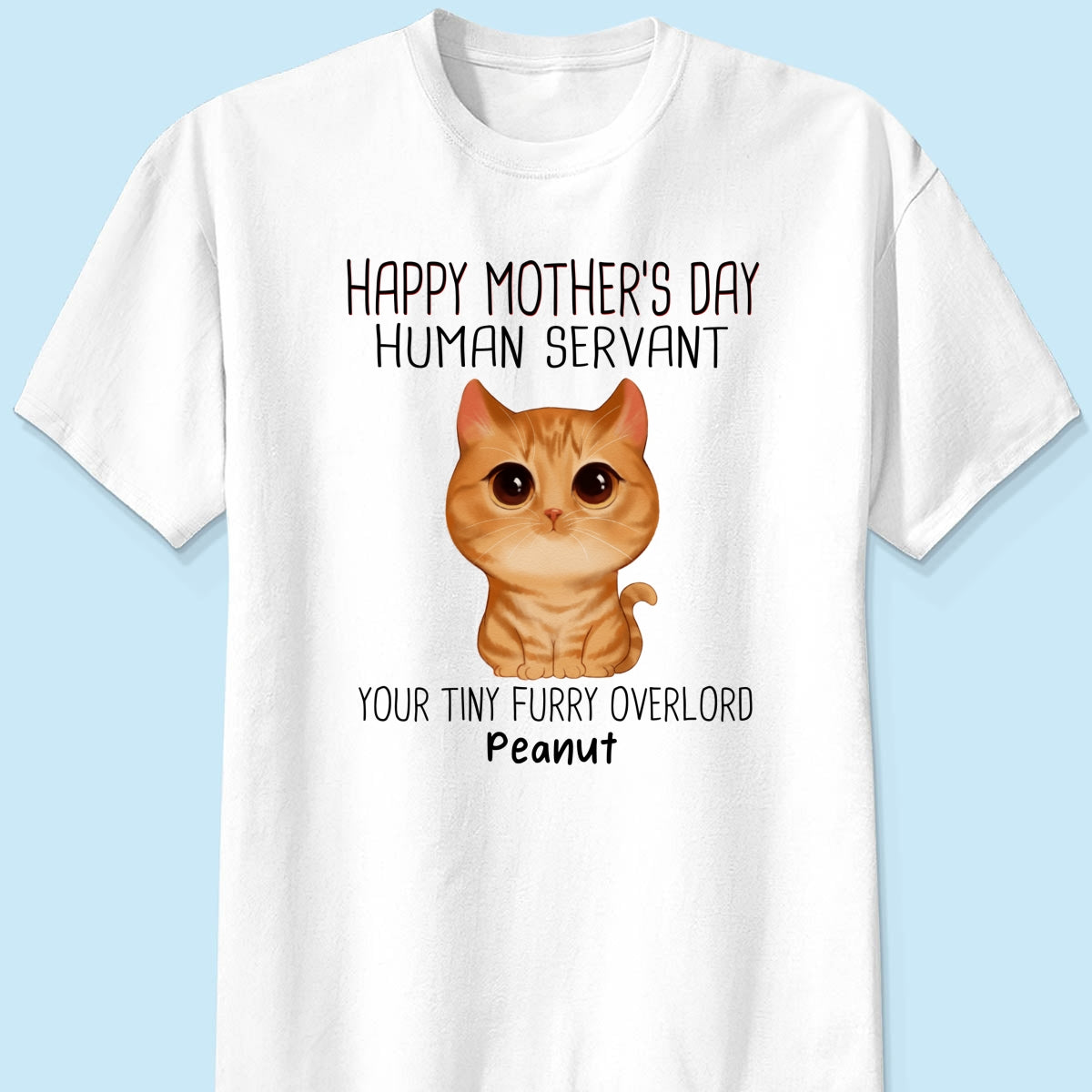 Watercolor Cute Cats Happy Mother‘s Day Cat Human Servant Personalized Shirt