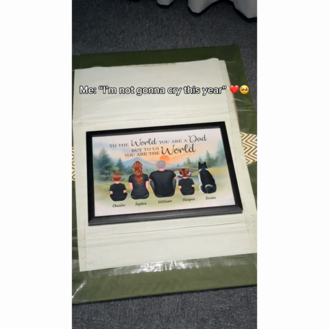 Retro Vintage Mountain Landscape Dad You Are The World Personalized Poster| Heartfelt Father's Day Gift For Dad, Husband