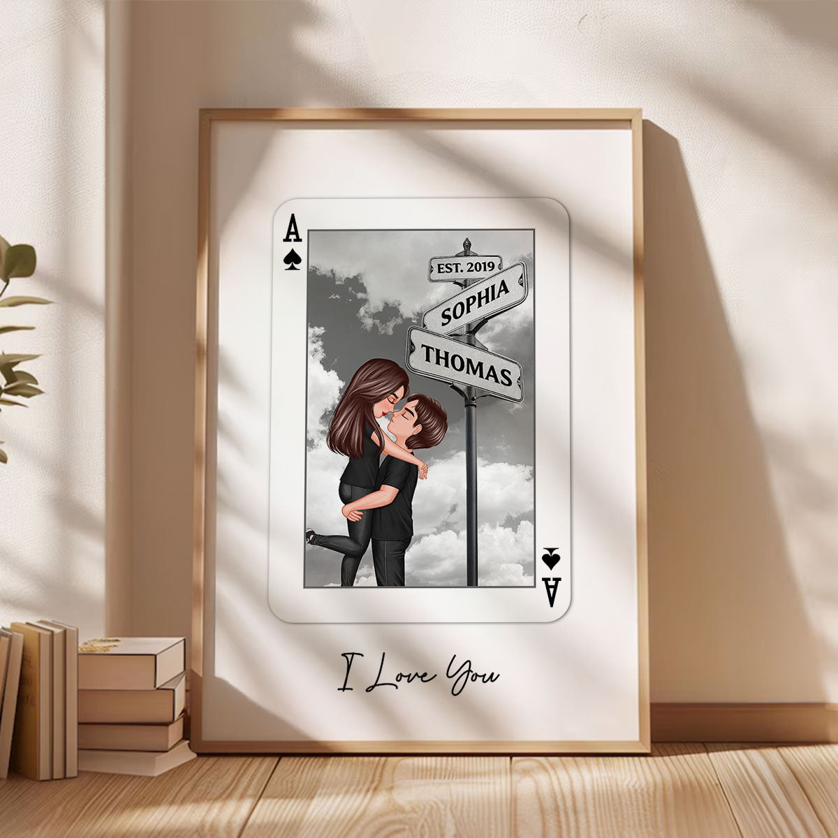 Couple Street Signs Personalized Playing Cards Print Personalized Poster,  Gift For Her, Unique Couples Gift, Romantic Gift