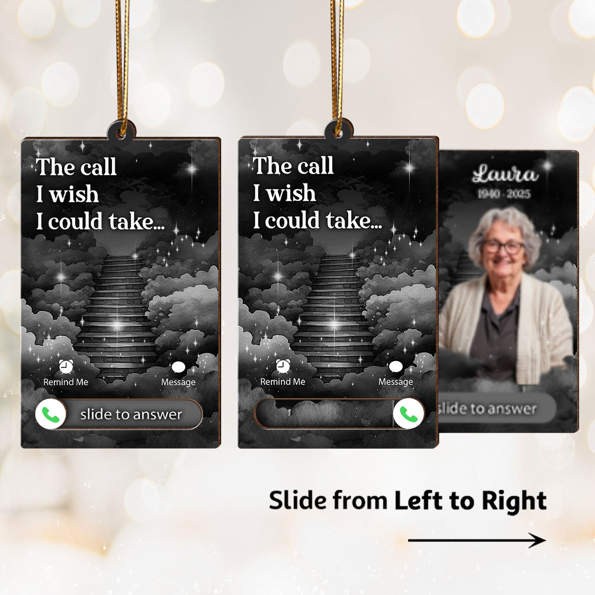 The Call I Wish I Could Take Custom Photo - Personalized Slider Ornament - Remembrance Keepsake