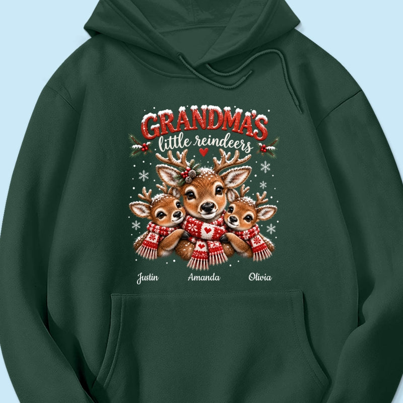 Grandma's Little Reindeers - Personalized Shirt - Trendy Christmas Tee for Grandma