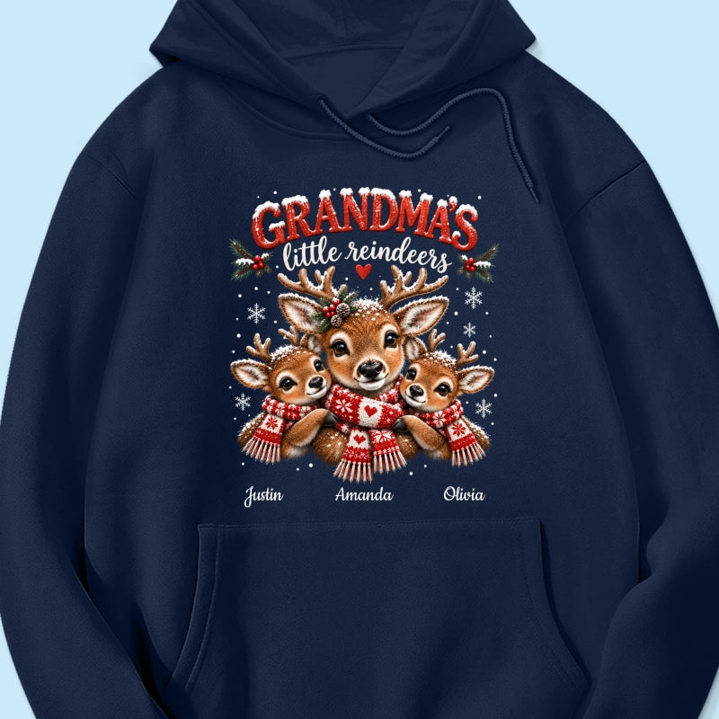 Grandma's Little Reindeers - Personalized Shirt - Trendy Christmas Tee for Grandma