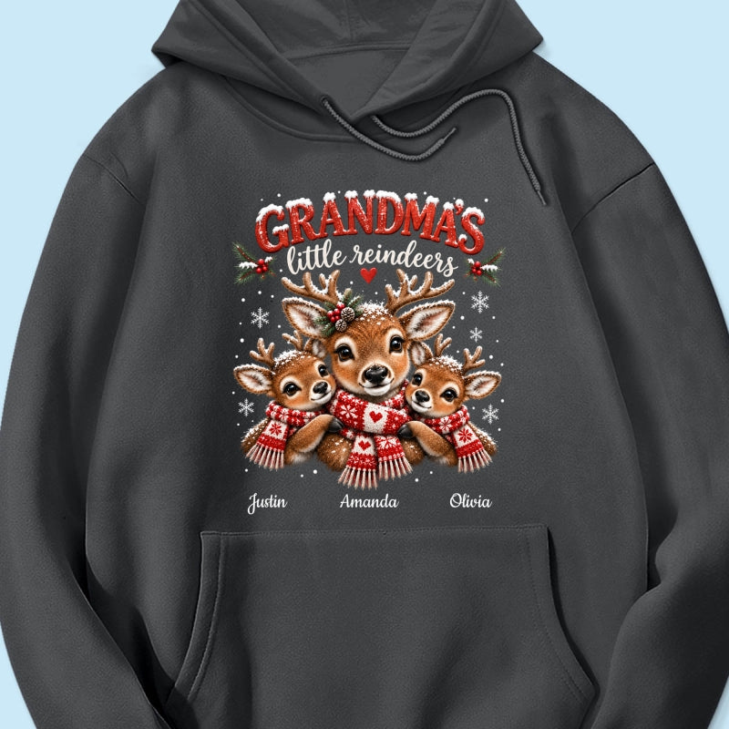 Grandma's Little Reindeers - Personalized Shirt - Trendy Christmas Tee for Grandma