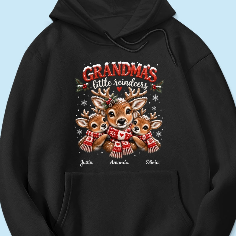 Grandma's Little Reindeers - Personalized Shirt - Trendy Christmas Tee for Grandma