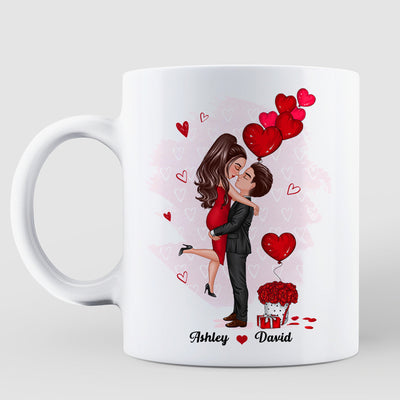 Couple Kissing Loved You Yesterday Gift For Him For Her - Personalized Mug