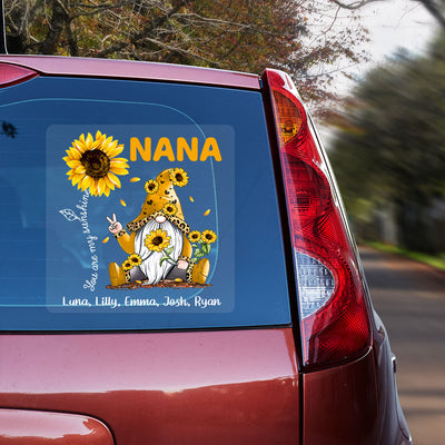 Love Is Being Called Grandma Sunflower Gnome Personalized Decal