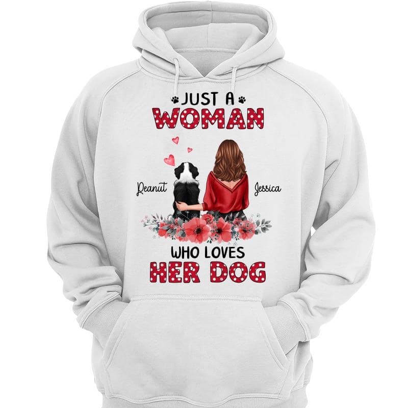 Polka Dot Pattern Back View Just A Woman Loves Dog Personalized Shirt
