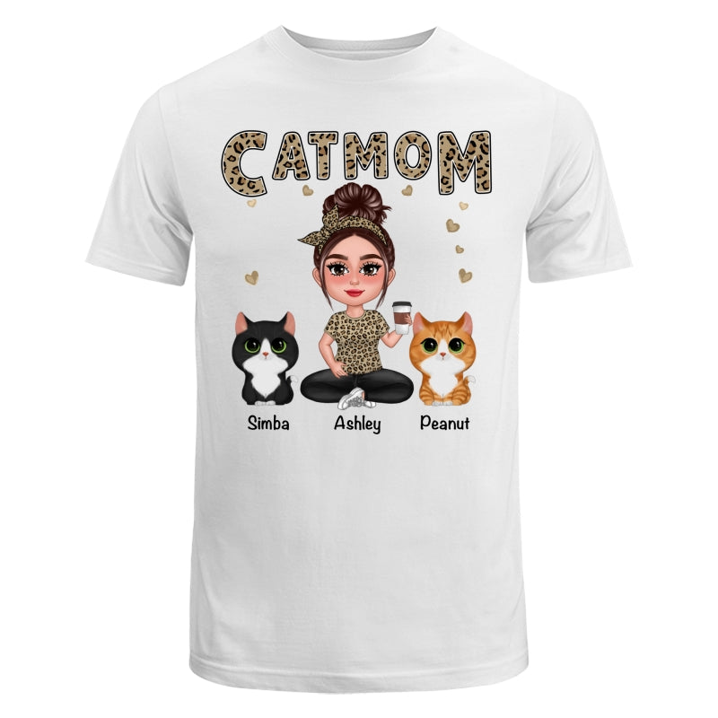 Pretty Doll Cat Mom Leopard Personalized Shirt