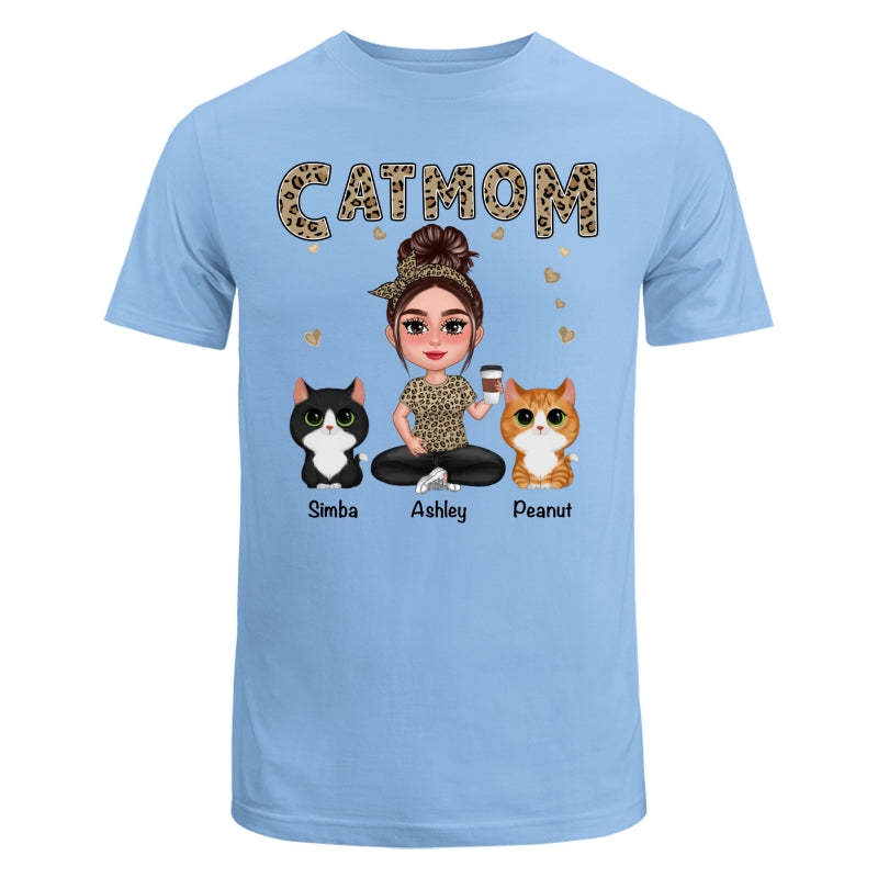 Pretty Doll Cat Mom Leopard Personalized Shirt