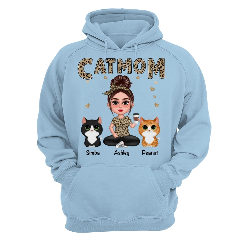 Pretty Doll Cat Mom Leopard Personalized Shirt