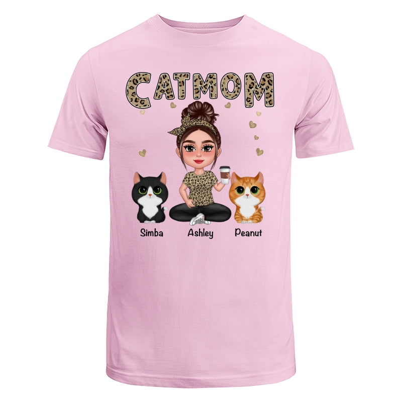 Pretty Doll Cat Mom Leopard Personalized Shirt