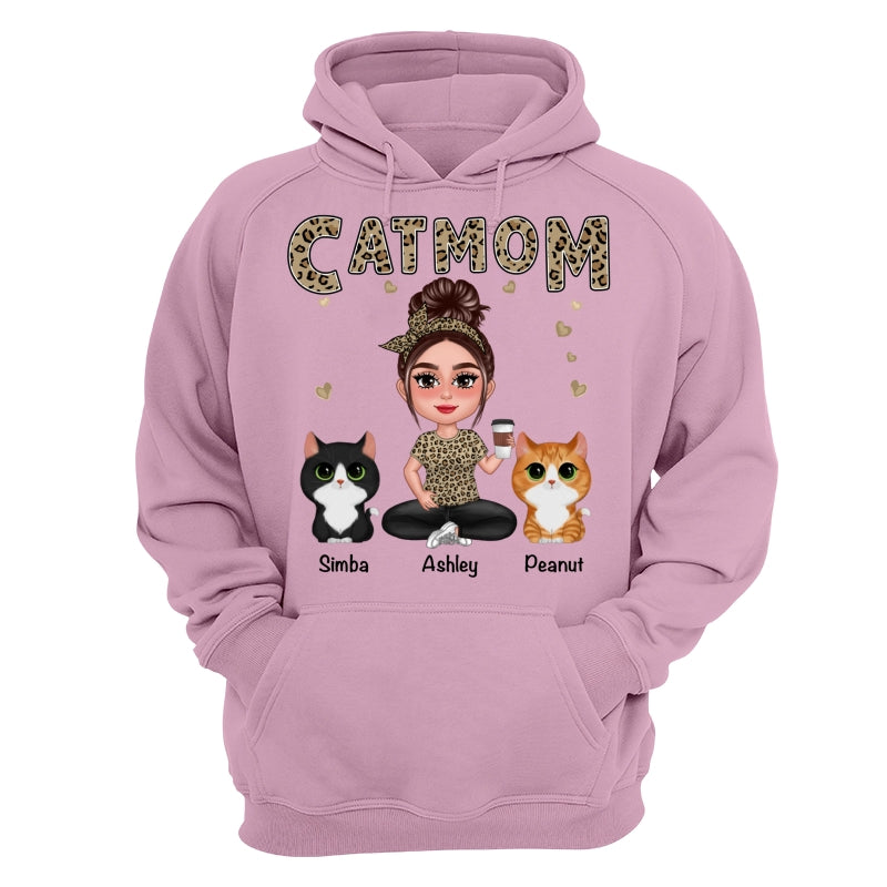 Pretty Doll Cat Mom Leopard Personalized Shirt