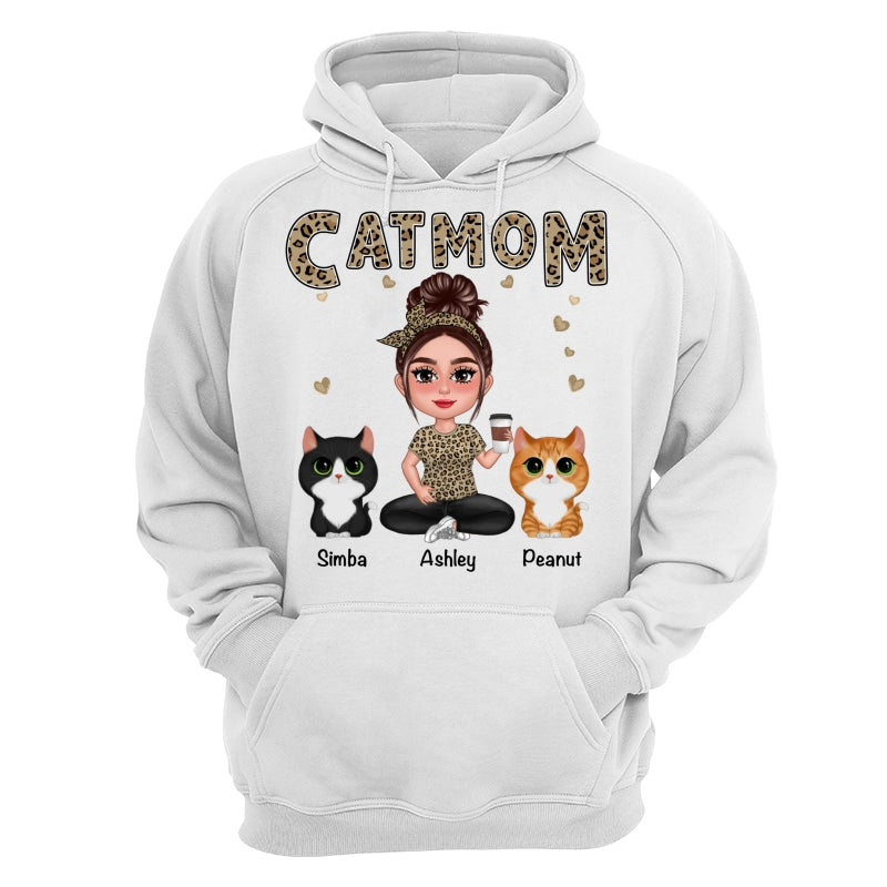 Pretty Doll Cat Mom Leopard Personalized Shirt