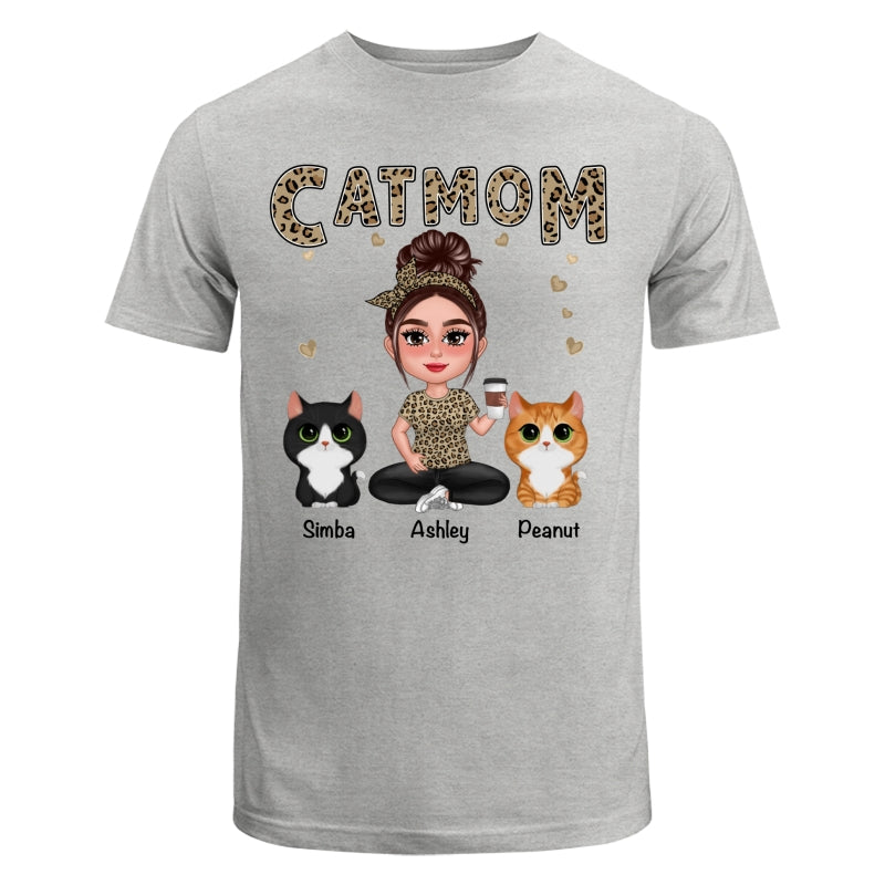 Pretty Doll Cat Mom Leopard Personalized Shirt