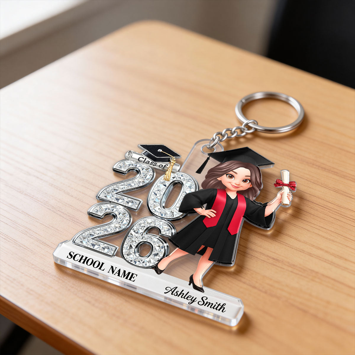 3D Shiny Effect Class Of 2026 2027 Senior - Personalized Acrylic Keychain - Gift For Graduates, Daughter, Son