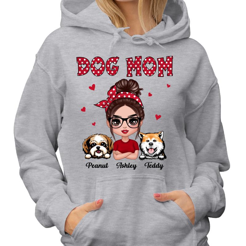 Polka Dot Pattern Doll Dog Mom Personalized Shirt
