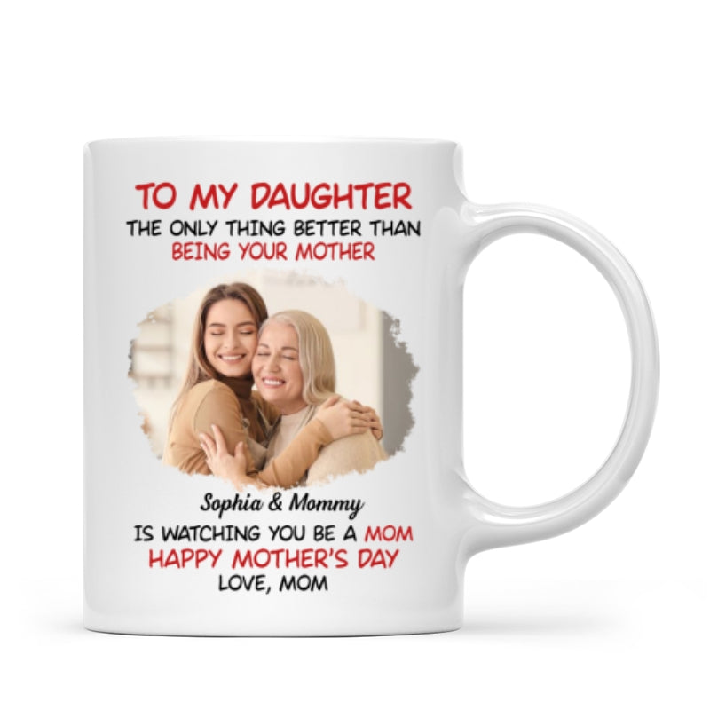 To My Daughter Photo Insert Happy Mother‘s Day Personalized Mug