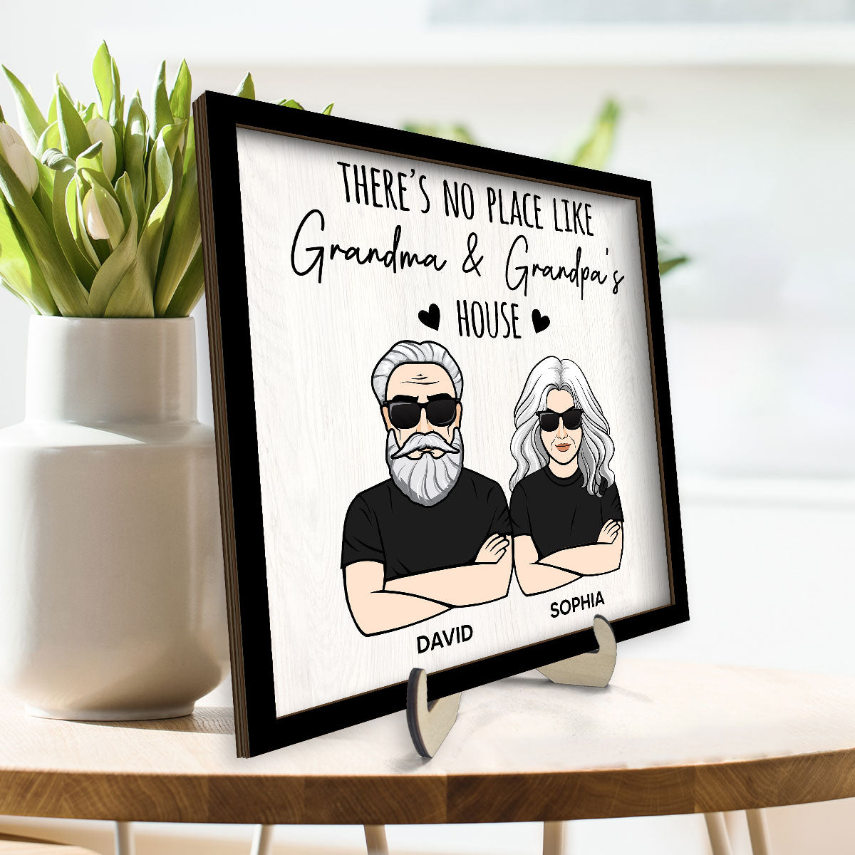 No Place Like Grandparents House Personalized 2-Layer Wooden Plaque