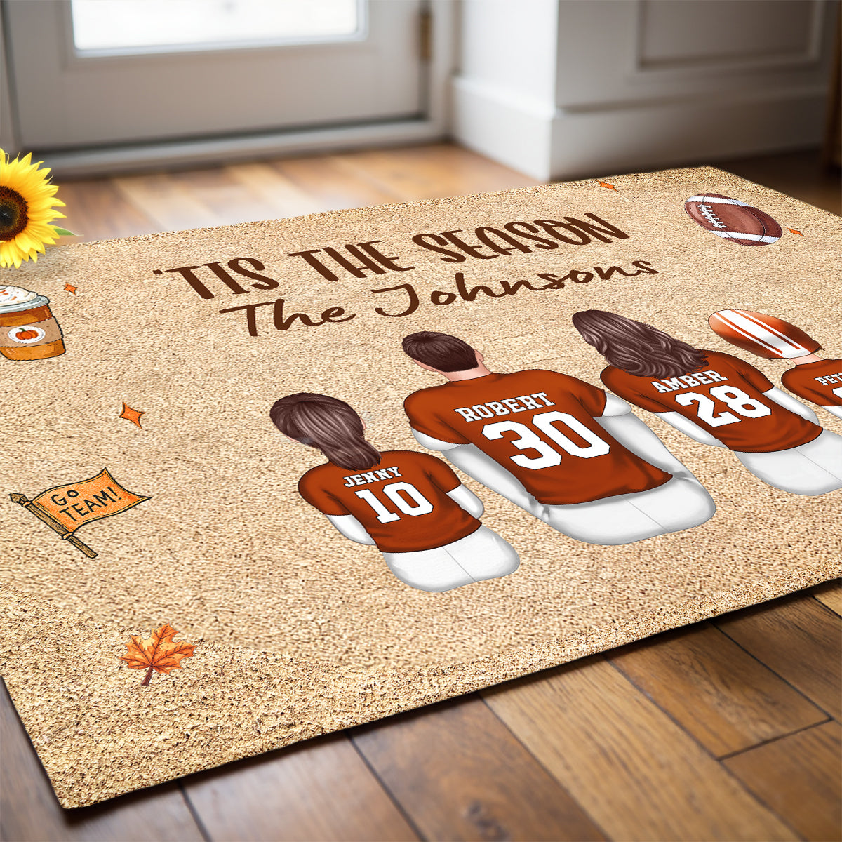 This House Runs On Pumpkin Spice And Touchdowns Football Family Decor Personalized Doormat