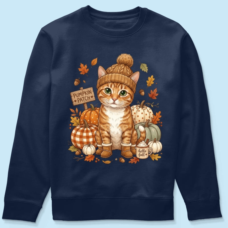 Custom Dog Cat Photo Pumpkin Patch - Personalized Shirt - Trendy Fall Gift for Dog Moms, Cat Moms, Pet Lovers