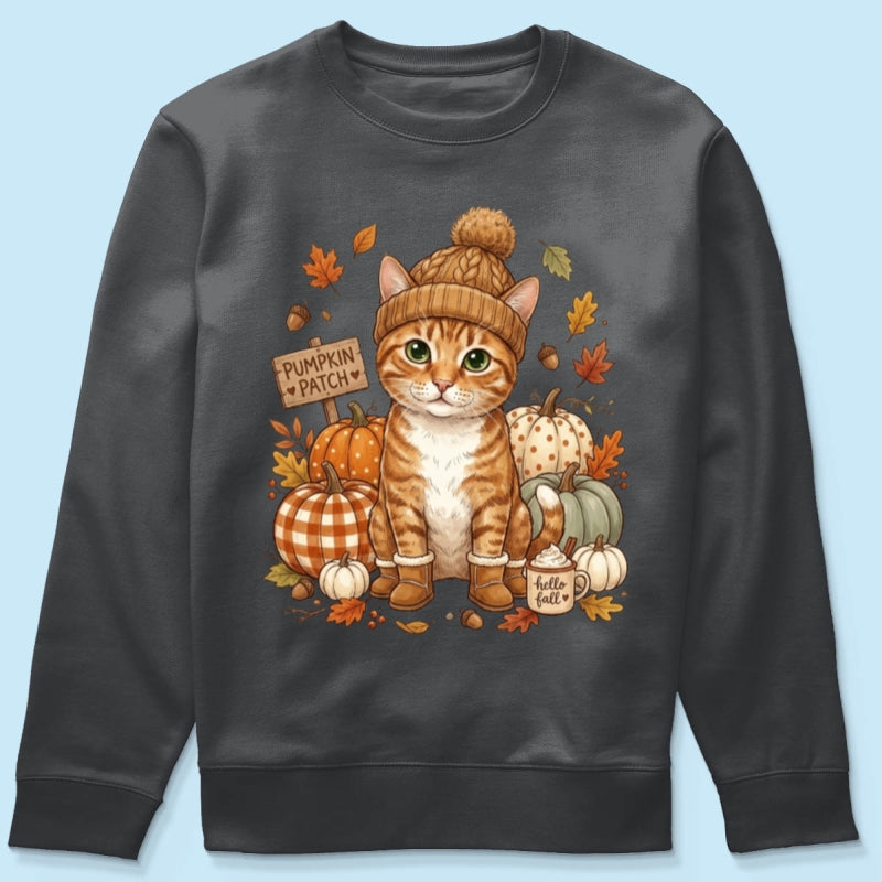 Custom Dog Cat Photo Pumpkin Patch - Personalized Shirt - Trendy Fall Gift for Dog Moms, Cat Moms, Pet Lovers