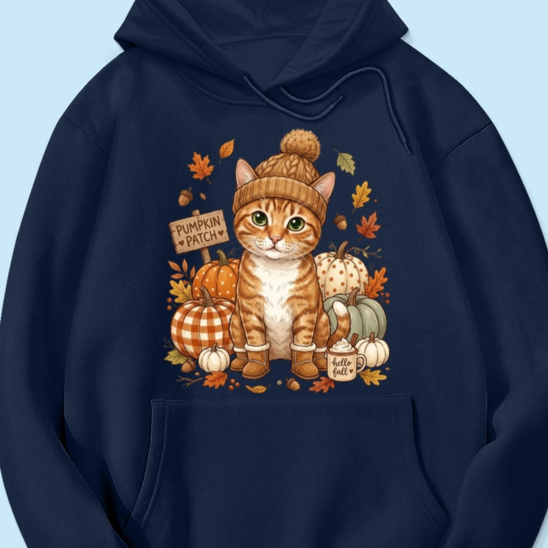 Custom Dog Cat Photo Pumpkin Patch - Personalized Shirt - Trendy Fall Gift for Dog Moms, Cat Moms, Pet Lovers