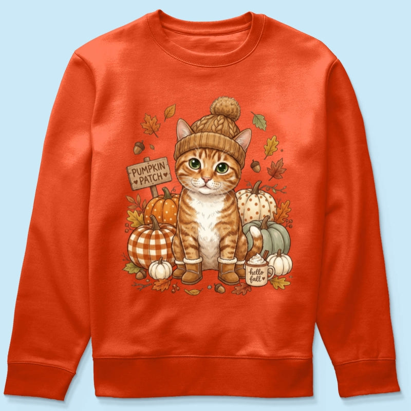 Custom Dog Cat Photo Pumpkin Patch - Personalized Shirt - Trendy Fall Gift for Dog Moms, Cat Moms, Pet Lovers
