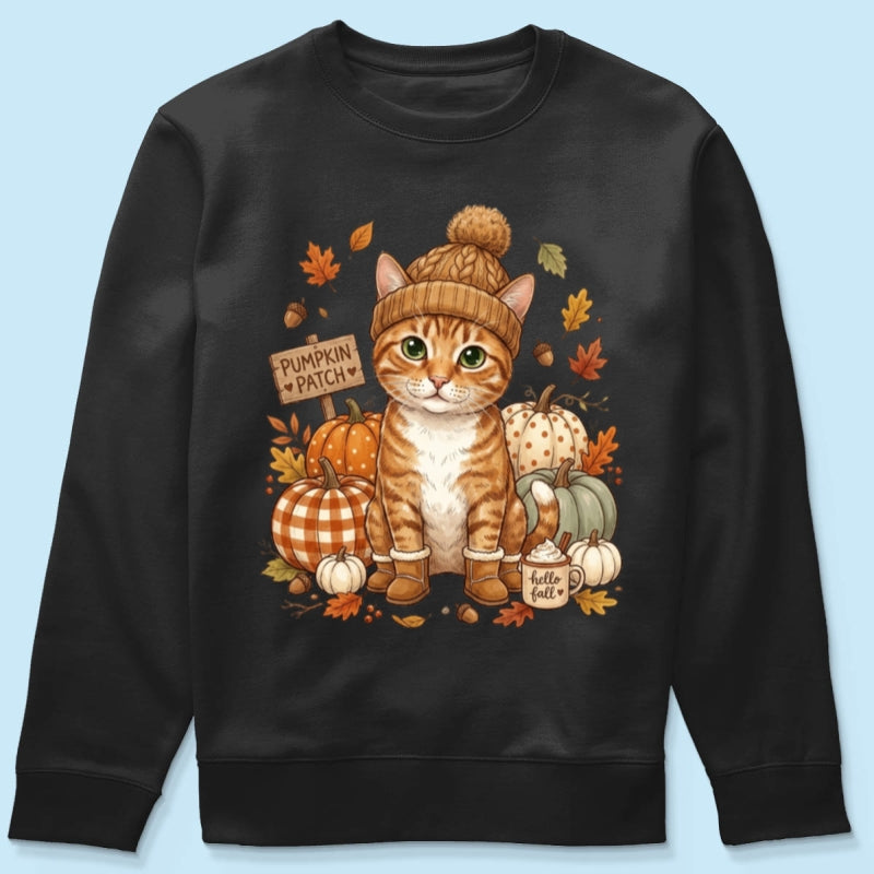 Custom Dog Cat Photo Pumpkin Patch - Personalized Shirt - Trendy Fall Gift for Dog Moms, Cat Moms, Pet Lovers