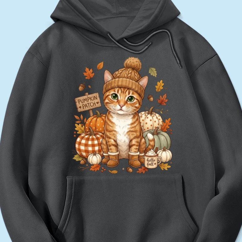 Custom Dog Cat Photo Pumpkin Patch - Personalized Shirt - Trendy Fall Gift for Dog Moms, Cat Moms, Pet Lovers