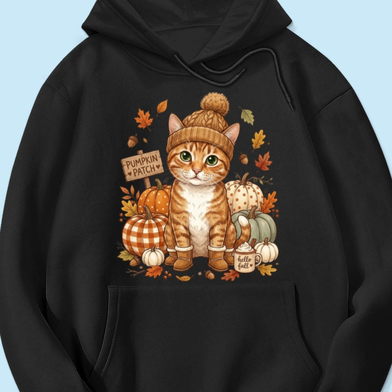 Custom Dog Cat Photo Pumpkin Patch - Personalized Shirt - Trendy Fall Gift for Dog Moms, Cat Moms, Pet Lovers