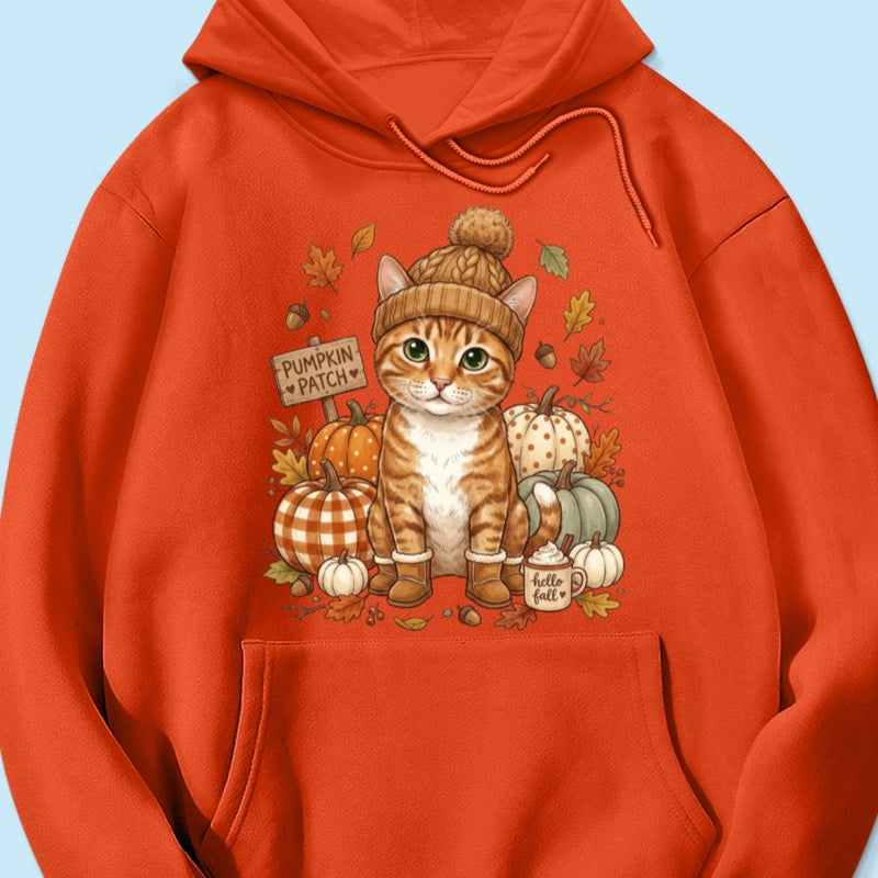 Custom Dog Cat Photo Pumpkin Patch - Personalized Shirt - Trendy Fall Gift for Dog Moms, Cat Moms, Pet Lovers